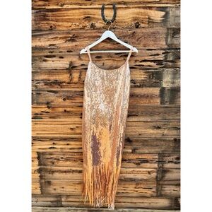 FOREVER 21 | Gold Sequin Metallic Fringe Gatsby Mini Dress 2X